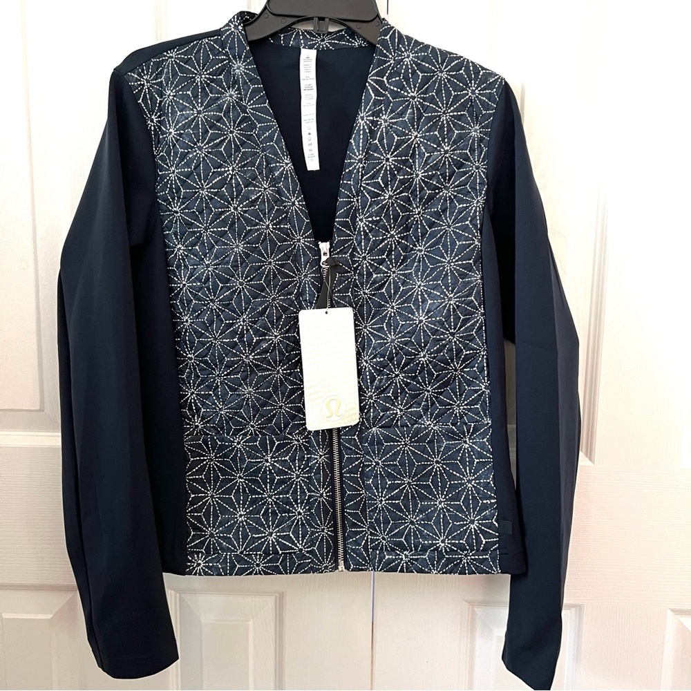 Lululemon Navy Cardigan and Again Starburst Jacket 8 NWT